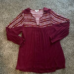 Umgee Blouse - Dark Wine colored
